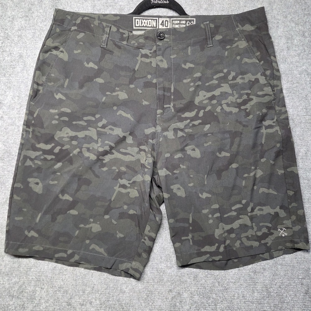Dixxon Form and Function Mens Camo Shorts Green Brown Size 40 Performance Fabric